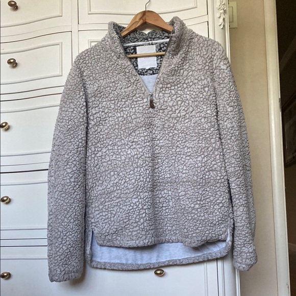 Thread & Supply Tops - Thread & Supply Cozy Gray Sherpa Pullover